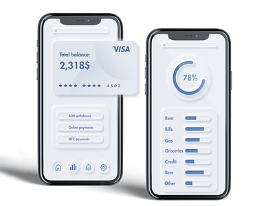 Neumorphism style app design