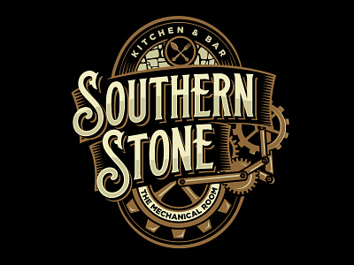 southern stone brand identity branding classic graphicdesign illustration logodesign mechanic mechanics steam punk steampunk stone vector vintage vintage logo