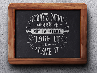 Chalkboard kitchen quote