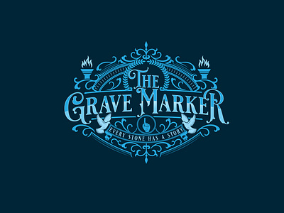 thegravemarker brand identity branding cemetery classic floral gothic graphic design grave logo logodesign ornament swirls typography victorian vintage vintage logo