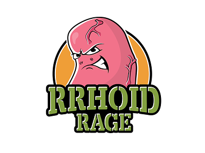hemorrhoid logo angry bold bold logo brand identity cartoon fun funny graphicdesign hemorrhoid illustration logo logodesign medical product design rage