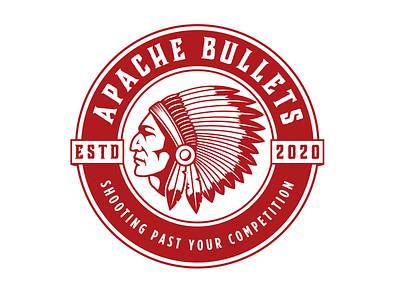 apache bullets logo apache bonnet brand identity branding bullet chief feather graphicdesign illustration indian logo native native american vintage
