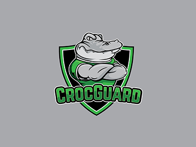 Croc Guard Logo alligator cartoon crocodile gator guard security shield