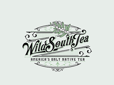 Tea Logo classic nature south tea vintage