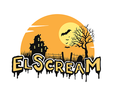 Elscream bat halloween ice cream moon spooky