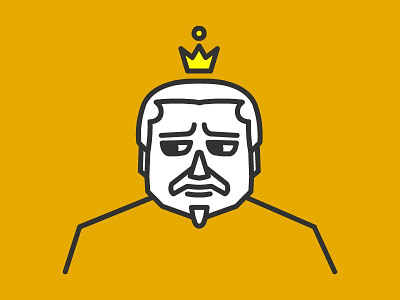 And one more King face ^_^ 2d art avatar character crown design face human illustration king lineart logo sad vector