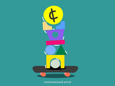 Money balance 2020 art balance cash coin crisis finance flat illustration money poster shake skate skateboard social trend