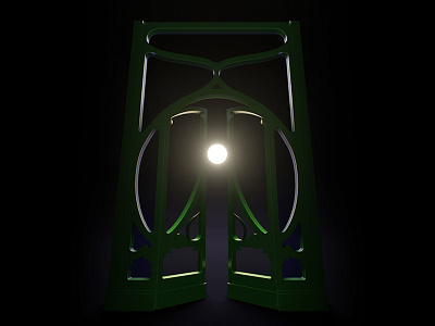 Door 01 [\|/] 3d architecture art artdeco door light model modern night shine