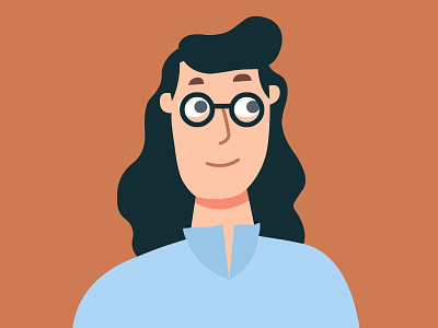 What's there! Give it to me! 2d art avatar curve face flat girl glasses human illustration teacher thing tip vector vectorart