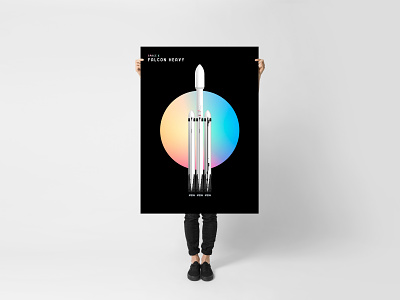 Falcon Heavy SpaceX Poster falcon graphicdesign heavy poster spacex