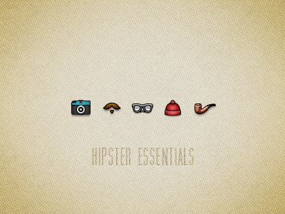 Hipster Essentials 32px beard camera glasses hipster pipe