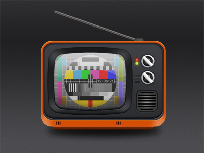 Television #2 design icon orange television