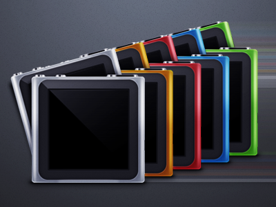 Fast iPod Nano's approaching blue croma green grey icon ipod nano orange red