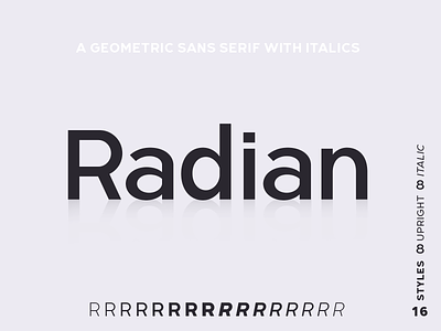Radian | A Geometric Sans Serif Typeface font font design geometric sans sans sans serif sans serif font type type design typedesign typeface typeface design typeface designer typogaphy
