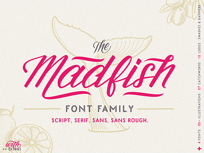 Madfish Font Family ++ Extras font illustration rough sans script serif typeface