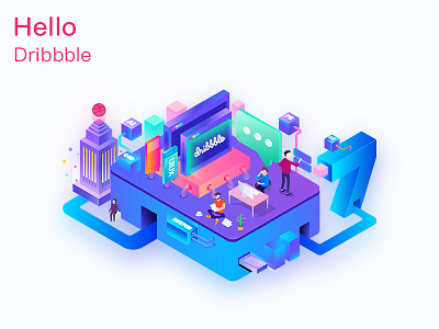 hello dribbble 2.5d