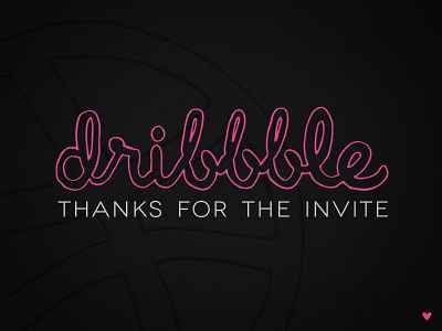 Dribbble debut dribbble hand drawn invite texture thanks