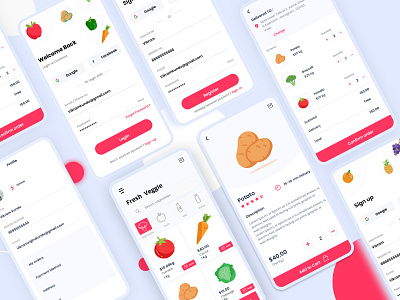 Grocery App UI app design e commerce grocery grocery app icon typography ui