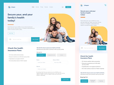 Health Insurance Landing Page Design