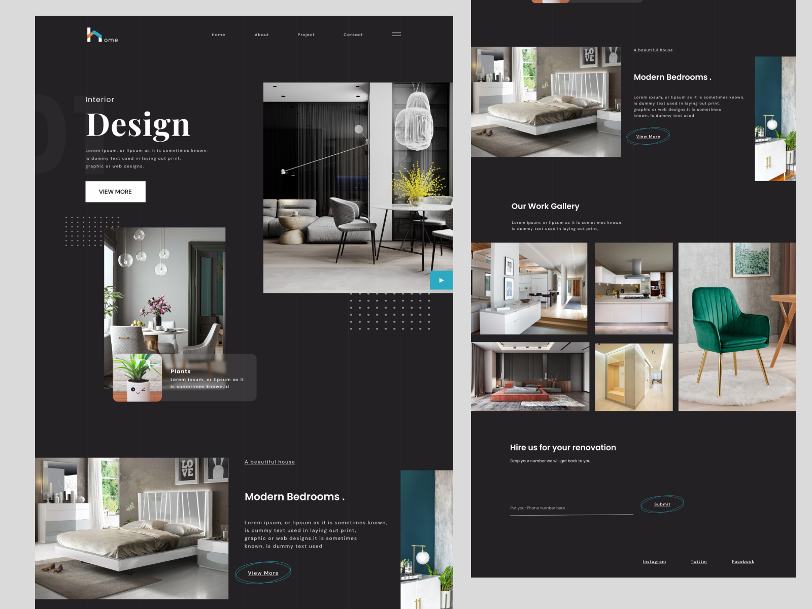 Home Interior Design Web design by Vikram Kundu on Dribbble