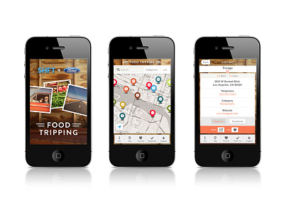 SHFT Food Tripping App Design app design food healthy map mobile