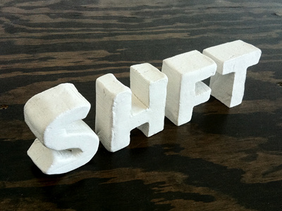 clay SHFT clay letters typography