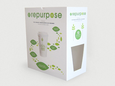 Repurpose box cup green package design plant recycled