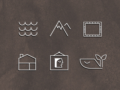 Nav Icons client fish frame house icons mountain navigation wave whale