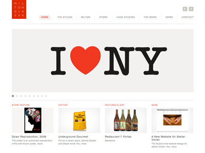 Milton Glaser Studio Website design studio web