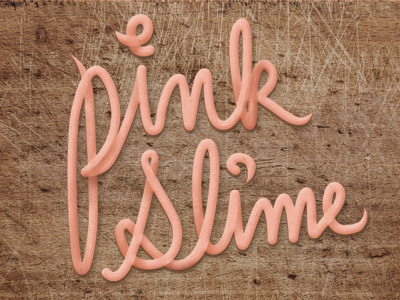 Slime food lettering meat pink slime type