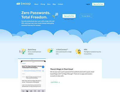 Swoop Landing Page design web