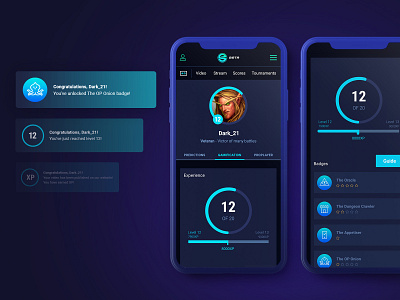 Gamification Screen - Esports.com animation app branding chart cs:go dashboad design dota esports game gamification gaming graphic design illustration logo mobile motion graphics ui ux vector