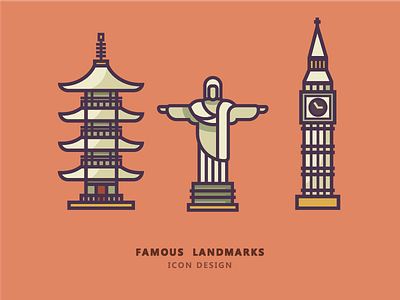 Landmark - Lineal color icon color design icon landmark place