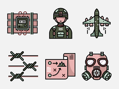 Military Icon - Lineal Color Icon Design color design icon lineal military