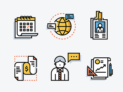 Office and Business _ lineal Color Icon Design