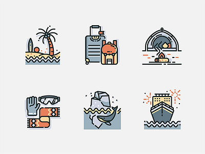 Travel - Lineal Color icon design