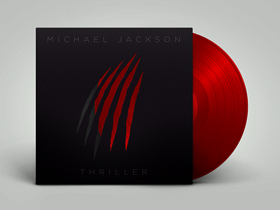 Thriller — Michael Jackson 1982 album album cover album cover design blood design hollow punch michaeljackson minimal playoff red redesign scratch thriller vinyl vinyl cover warmup werewolf