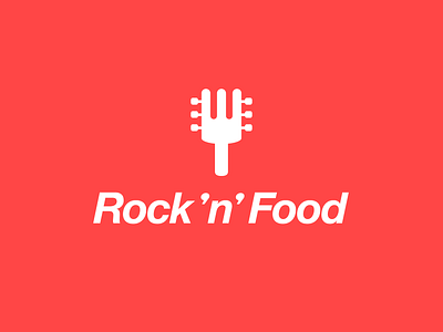 Rock 'n' Food — Live Music Pub 40s 50s 60s 70s 80s brand design branding food fork guitar logo logo design logotype pictogram pub restaurant rock rocknroll symbol vector