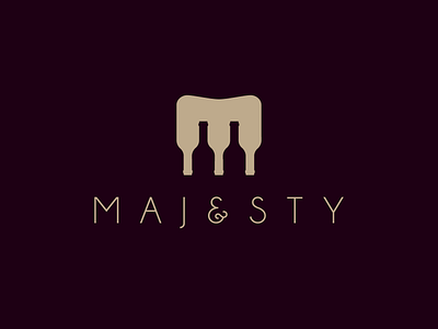 Majesty — Wine Bar bar brand design branding design logo logo design logotype m logo night pictogram symbol vector wine wine bottle