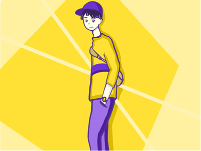 🐤👾Yellow & Purple boy colors guy illustration minimal purple street style yellow