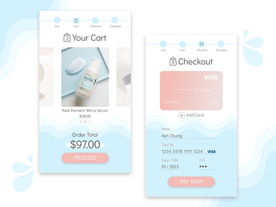 💦Daily Ui 02: Credit Card Checkout cart checkout credit card daily 100 daily challenge daily ui mobile mobile checkout pastel payment shopping shopping cart ui