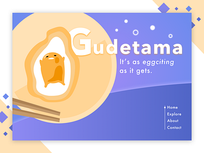 🍳Daily Ui 03: landing page character daily 100 daily ui gudetama homepage illustration landing page ui yellow
