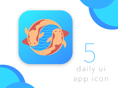 💧Daily Ui 05: app icon app icon daily 100 daily ui fish icon illustration koi nature ui ui challenge yin yang