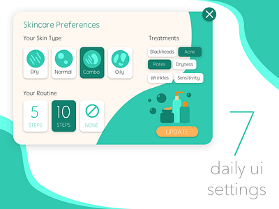 🐳Daily Ui 07: Settings beauty daily 100 daily challenge daily ui illustration preferences settings skincare ui ui challenge
