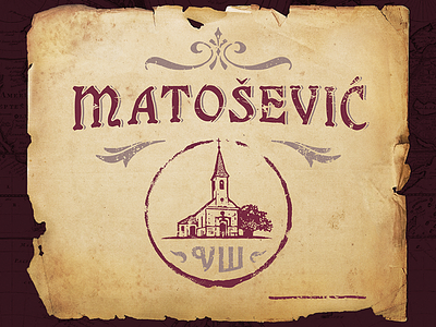 Matošević - Print Design church label label design print print design vineyards vintage wine