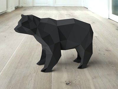 Bear 3d low poly papercraft