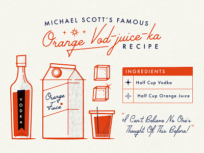 Orange Vod-juice-ka Recipe michael scott mid century office recipe the vector vodka