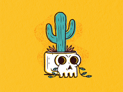 Cactus Skull cactus illustration plant skull texture vector