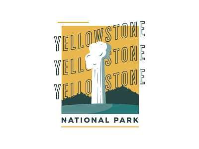 Yellowstone coffee illustration national park vector yellowstone