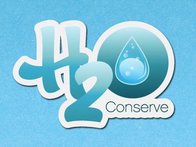 H2O conserve Logo eco photoshop vector water